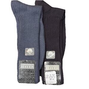 Vintage Christopher Hayes Cotton Socks Dark & Light Gray USA Made One Size